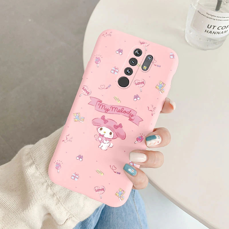 Cartoon Phone Case Kuromi Melody Cinnamoroll - Anti-drop Silicone Case - Xiaomi POCO M2 Redmi 9 Back Cover - Girl Boys for Redmi 9 - Xiaomi Redmi 9 - Anime Fan Gift-Kqf-sanlo51-Redmi 9-