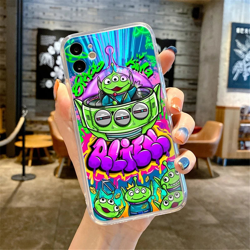 Limited Edition Graffiti Stitch Phone Case - Transparent - Apple iPhone 11 12 13 14 Max Mini 5 6 7 8 S SE X XR XS Pro Plus - All I-Phone Models - Anime Fan Gift-A36Mtra03-iPhone 5 5S SE-