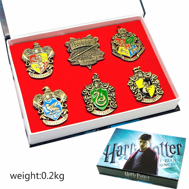 Harry Potter Seal Stamp Set - Vintage Alphabet Wax - 3D Metal Badge Seal Toys - Hermione's Magic Wand Weapon - Keychain, Necklace, and Box Included"-6pcs 2-