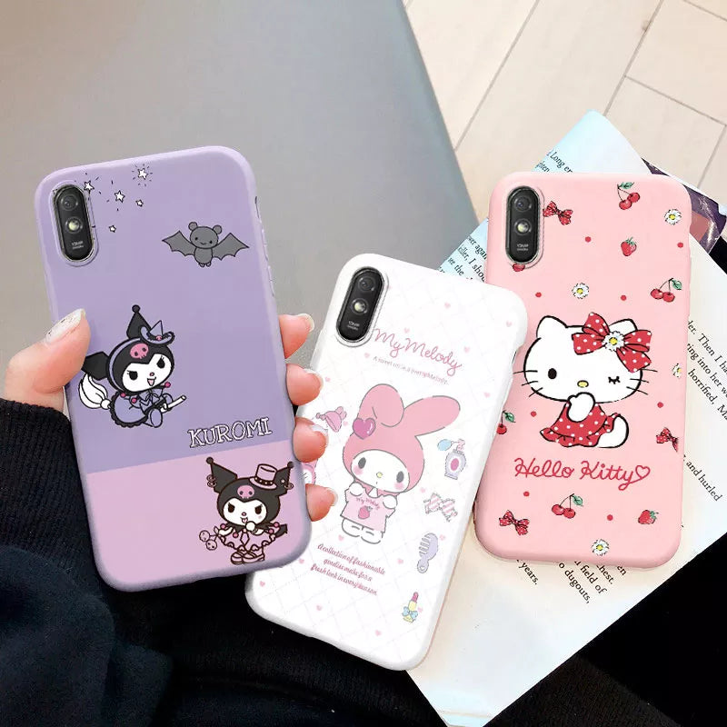 Cute Cartoon Phone Case - Anti-drop Soft Kuromi Melody Cinnamoroll Case - Xiaomi Redmi 9A 9AT Back Cover - Girl Boys for Redmi 9a - Xiaomi Redmi 9A - Anime Fan Gift-