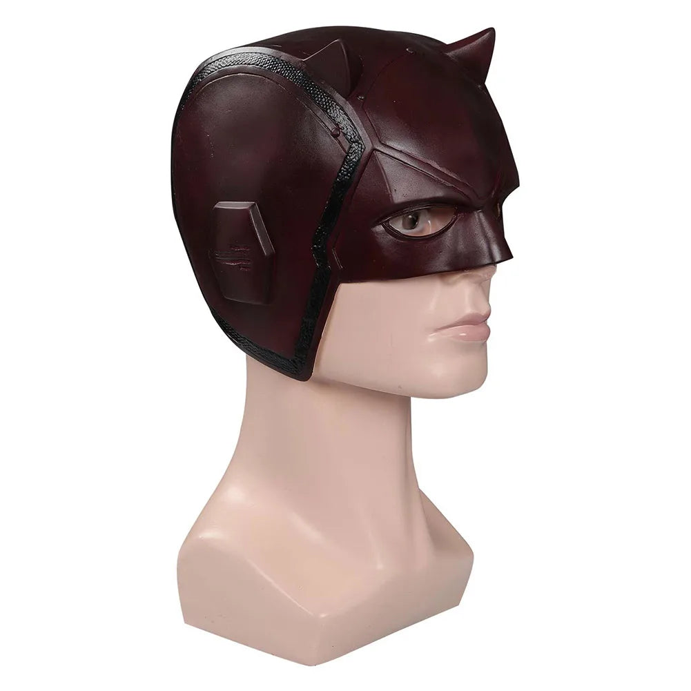 Matt Murdock Mask - Superhero Dare Cosplay Devil Costume Accessories in Dark Red for Halloween Masquerade Full Face Helmet and Disguise-
