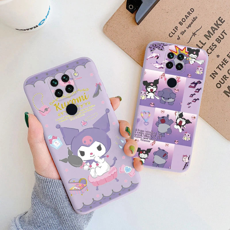 Cute Cartoon Kuromi Melody Cinnamoroll Phone Case - Anti-drop Cases - Xiaomi Redmi Note 9 Back Cover - Girl Boys for Redmi Note 9 - Xiaomi Redmi Note 9 - Anime Fan Gift-