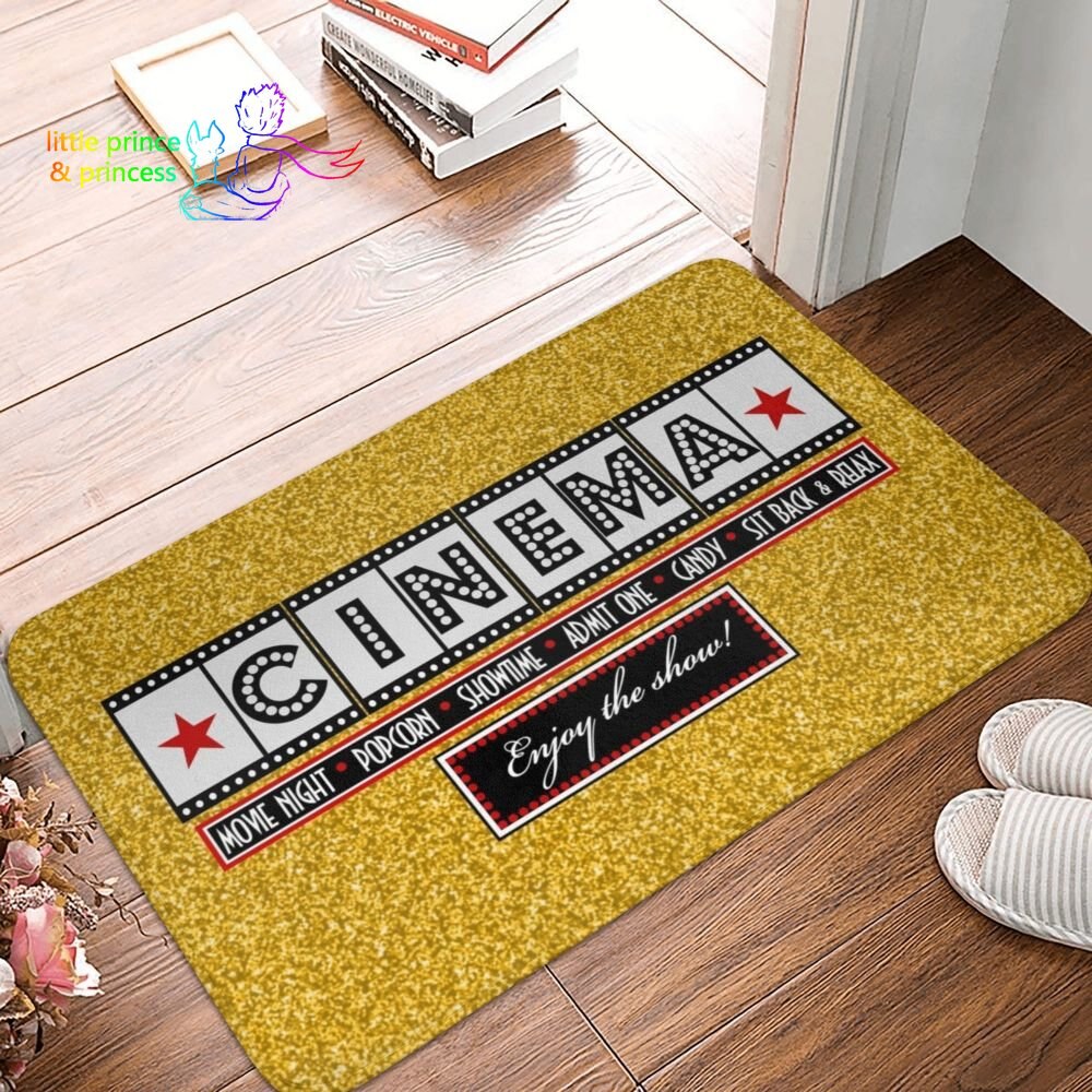 Cinema Admit One Ticket Pillow - Red Doormat and Floor Door Mats - Camera Rug and Carpet Footpad Set-40cm by 60cm-Style C-