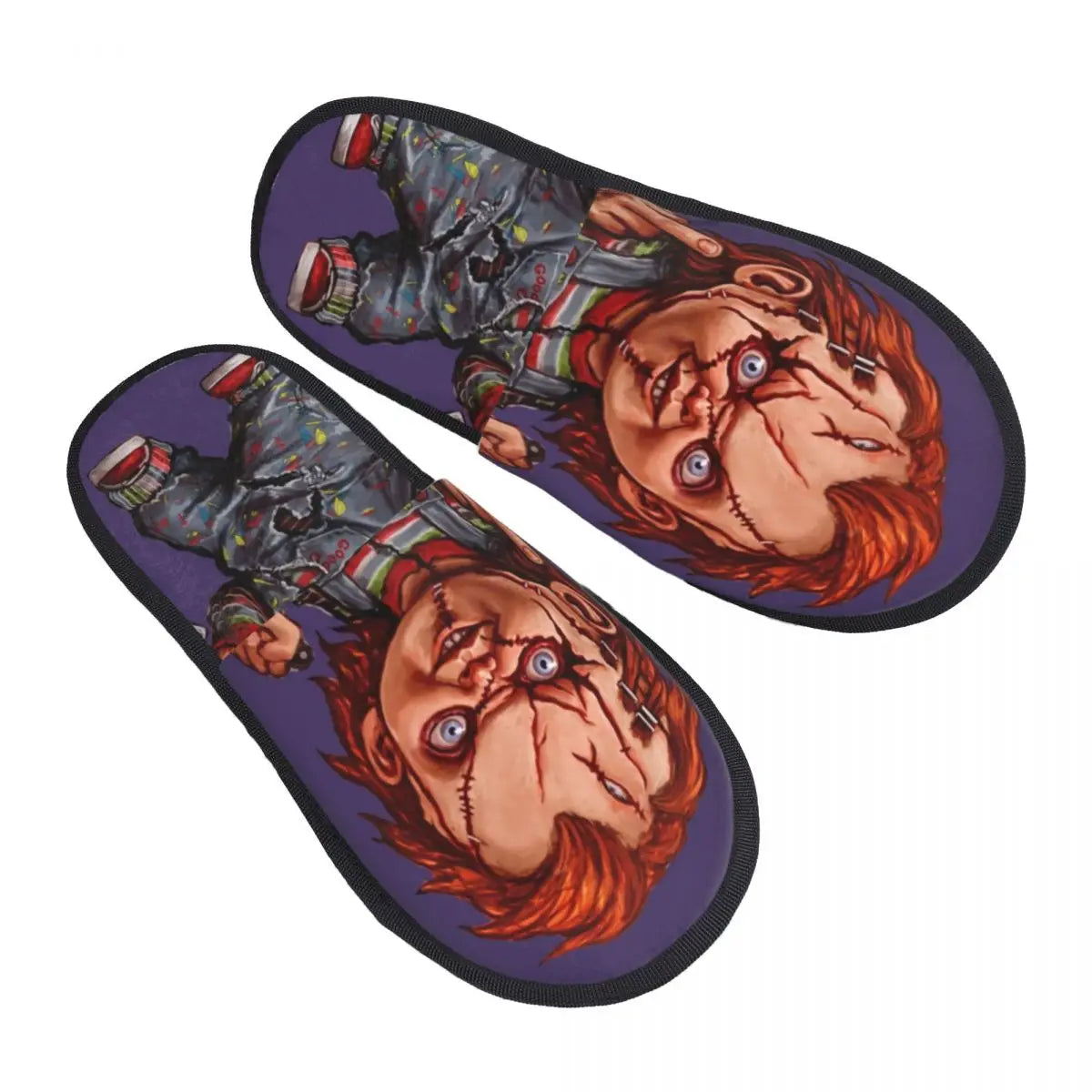 Memory Foam Slippers - Women's Comfy Warm Horror Chucky House Slippers-22-M-