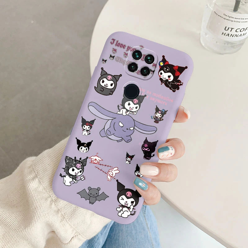 Cute Cartoon Kuromi Melody Cinnamoroll Phone Case - Anti-drop Cases - Xiaomi Redmi Note 9 Back Cover - Girl Boys for Redmi Note 9 - Xiaomi Redmi Note 9 - Anime Fan Gift-Kcz-sanlo58-Redmi Note 9-