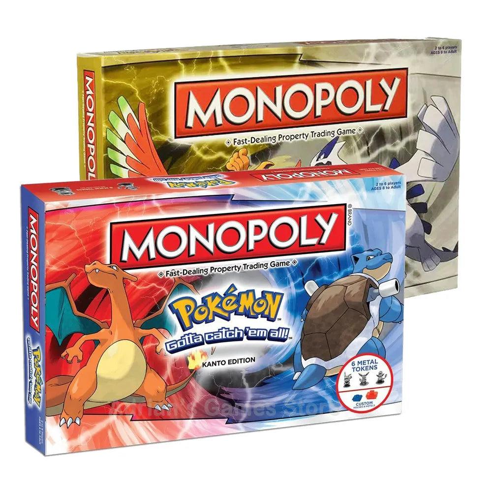 Pokemon MONOPOLY Board Game - English Johto and Kanto Edition - Perfect Family Party Game Gift for Children-