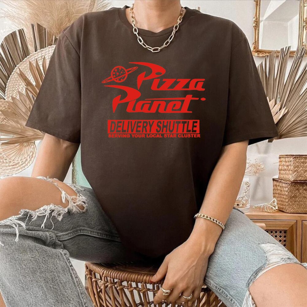 Pizza Planet Shirt - Vacation T-Shirt - Retro Television And Video - 1990s Garment-coffee-S-