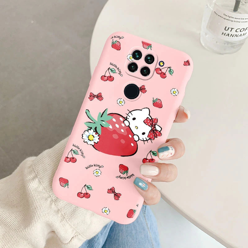 Cute Cartoon Kuromi Melody Cinnamoroll Phone Case - Anti-drop Cases - Xiaomi Redmi Note 9 Back Cover - Girl Boys for Redmi Note 9 - Xiaomi Redmi Note 9 - Anime Fan Gift-Kqf-sanlo32-Redmi Note 9-