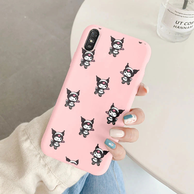 Cute Cartoon Phone Case - Anti-drop Soft Kuromi Melody Cinnamoroll Case - Xiaomi Redmi 9A 9AT Back Cover - Girl Boys for Redmi 9a - Xiaomi Redmi 9A - Anime Fan Gift-Kqf-sanlo38-Redmi 9A-