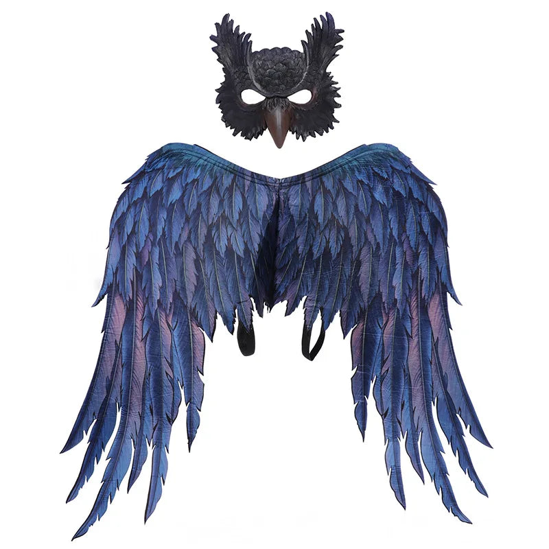Dragon Costume for Female Xia - Halloween Costume for Women with Cosplay Props, Owl Anime Evil Wing Mask, Suitable for Dance Party and Carnival Costumes for Adults-