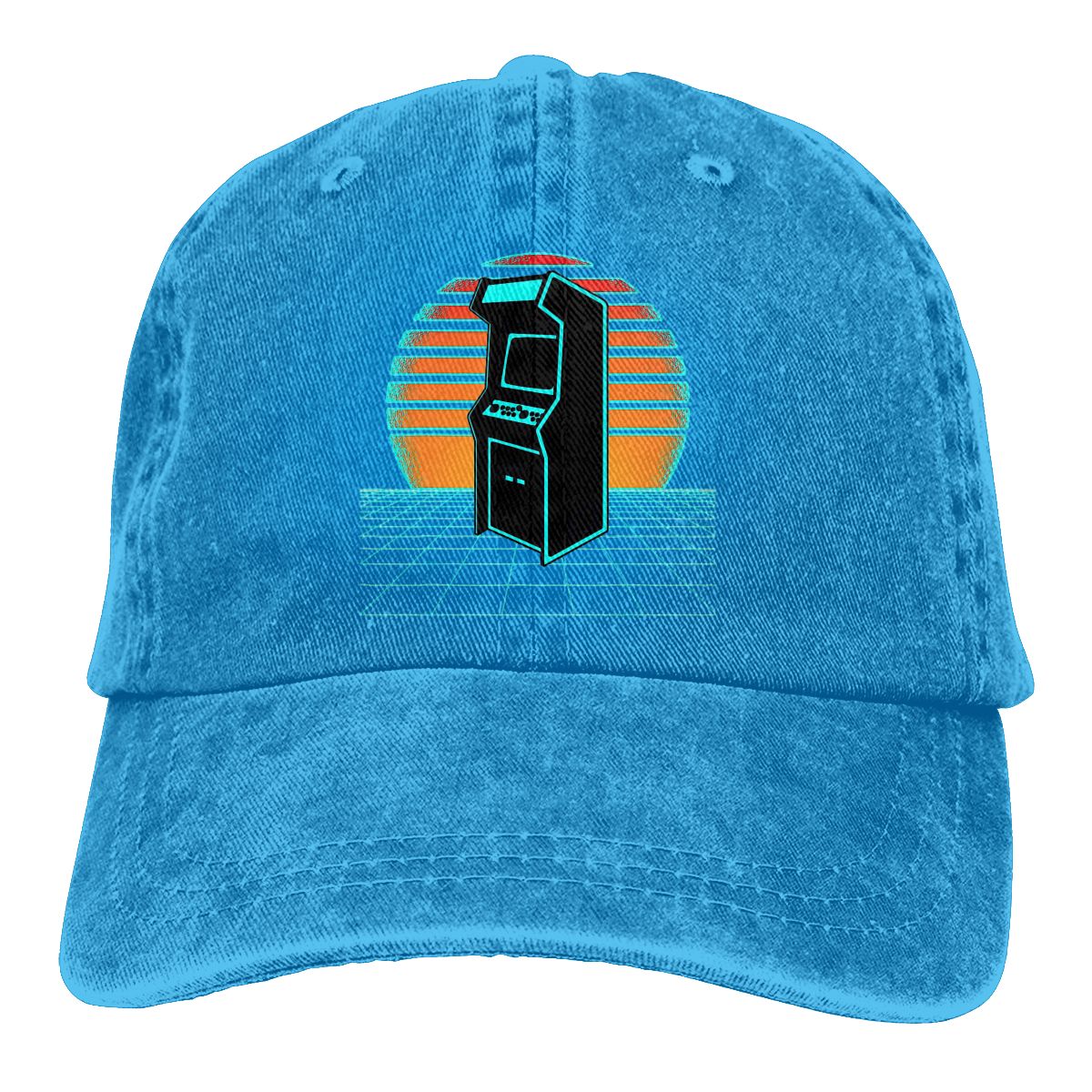 Aesthetic Video Gaming - 80s Arcade Game - Snapback Baseball Cap - Summer Hat For Men and Women-Blue-One Size-
