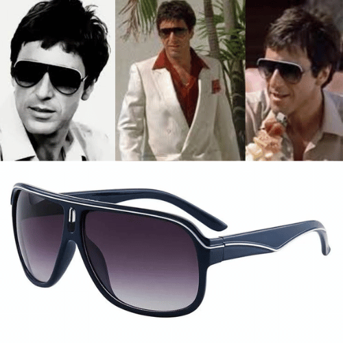 Scarface - 80's Action Sunglasses - Tony Montana - Miami Beach - Men's Polarized Glasses Perfect For Driving - Night Vision & Protection UV400-
