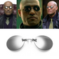 The Matrix - Red Pill Blue Pill - Morpheus Rimless Sunglasses - Stay-On Hover-Lens - Round Glasses - Vintage Men's Eyeglasses - Protection UV400-
