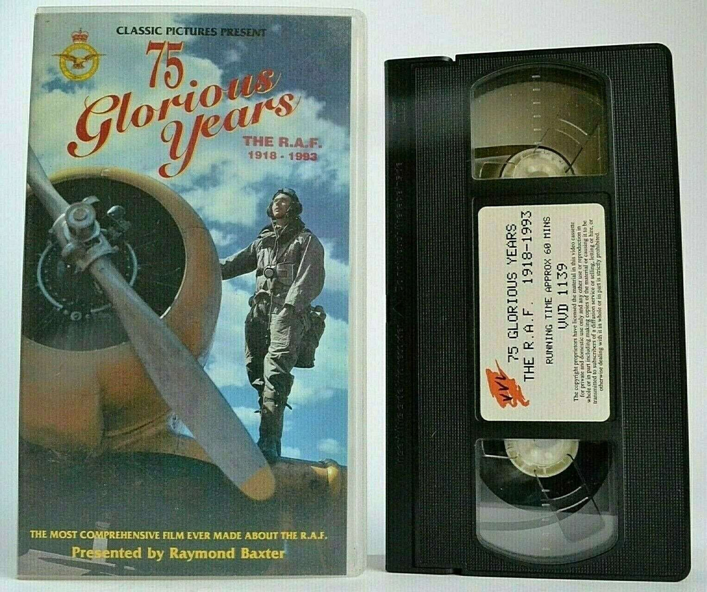 75 Glorious Years: The R.A.F. (1918-1993) - Raymond Baxter - World War 2 - VHS-