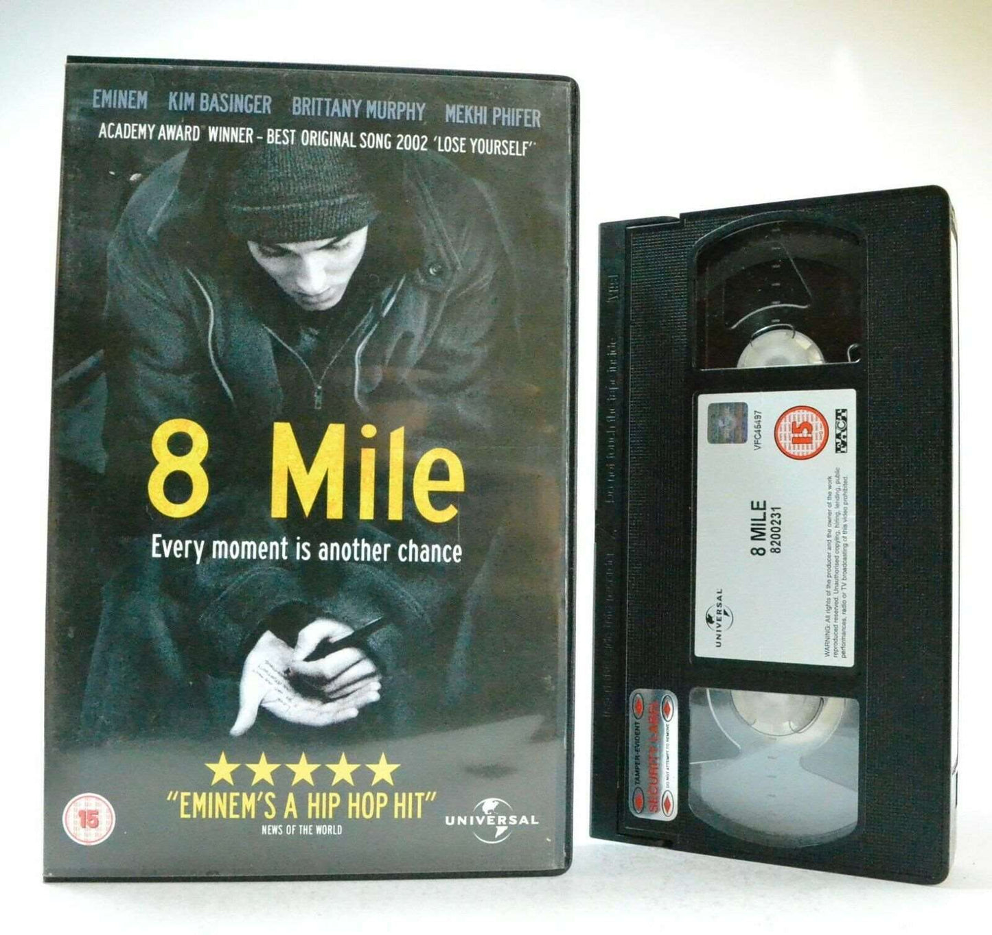8 Mile: Drama (2002) - Large Box - Ex-Rental - Eminem/K.Basinger/B.Murphy - VHS-