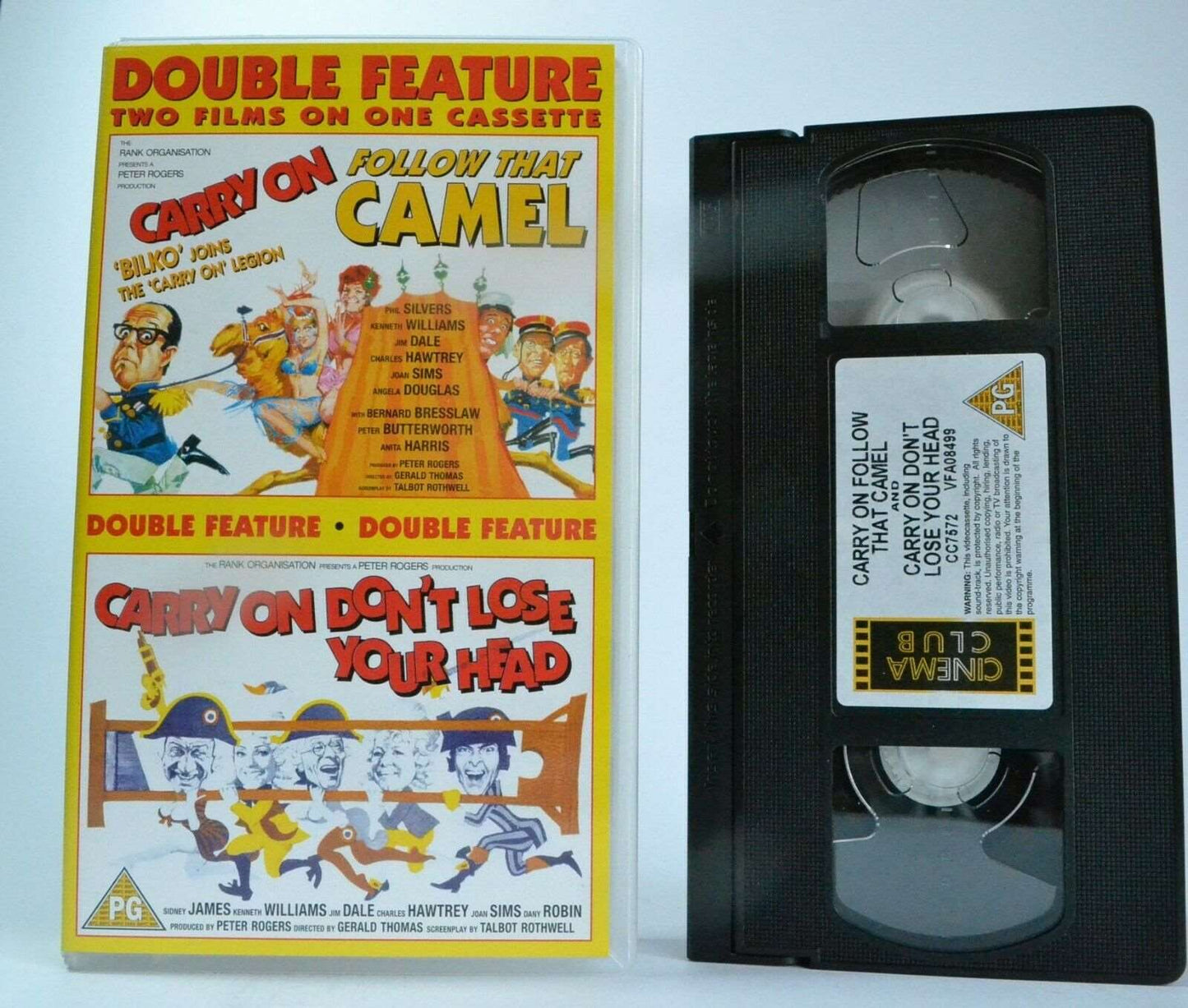 2x Carry On: Follow That Camel / Don't Lose Your Head - Sidney James - Pal VHS-