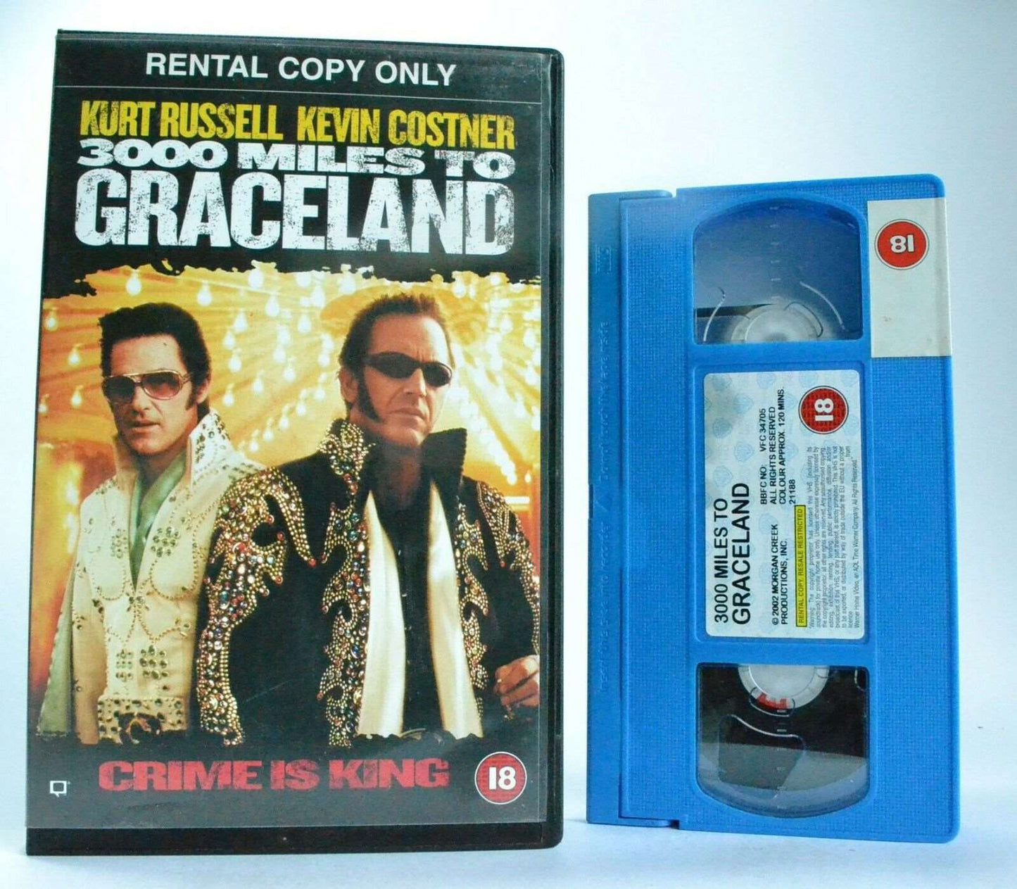 3000 Miles To Graceland: K.Russell/K.Costner - Action (2001) - Large Box - VHS-