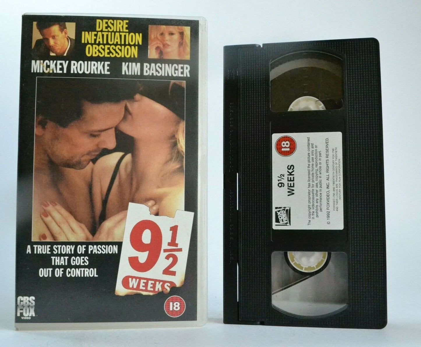 9½ Weeks:Based On Ingeborg Day Memoir - Erotic Drama - M.Rourke/K.Basinger - VHS-