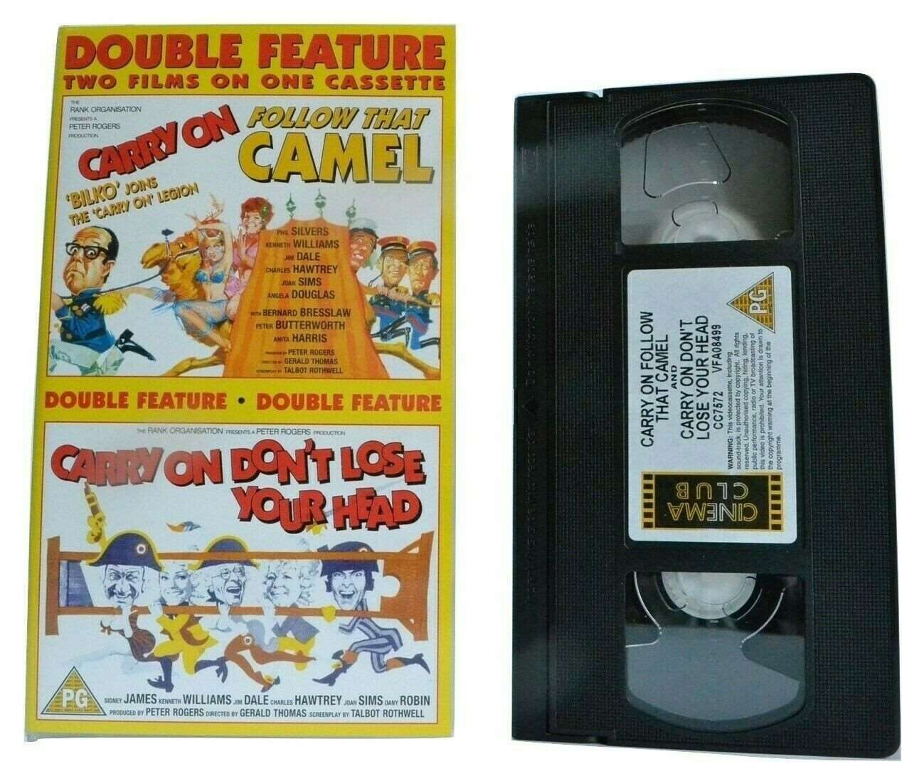 2x Carry On: Follow That Camel / Don't Lose Your Head - Sidney James - Pal VHS-