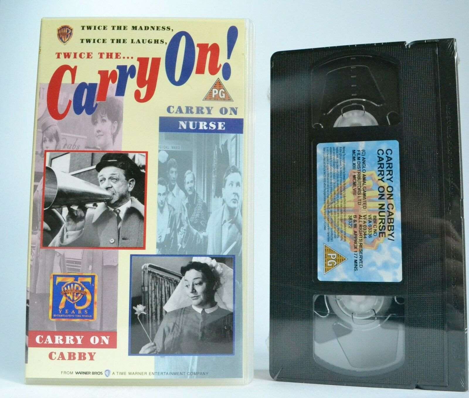2x Carry On: Cabby / Nurse [Brand New Sealed] - Comedy - Sidney James - Pal VHS-