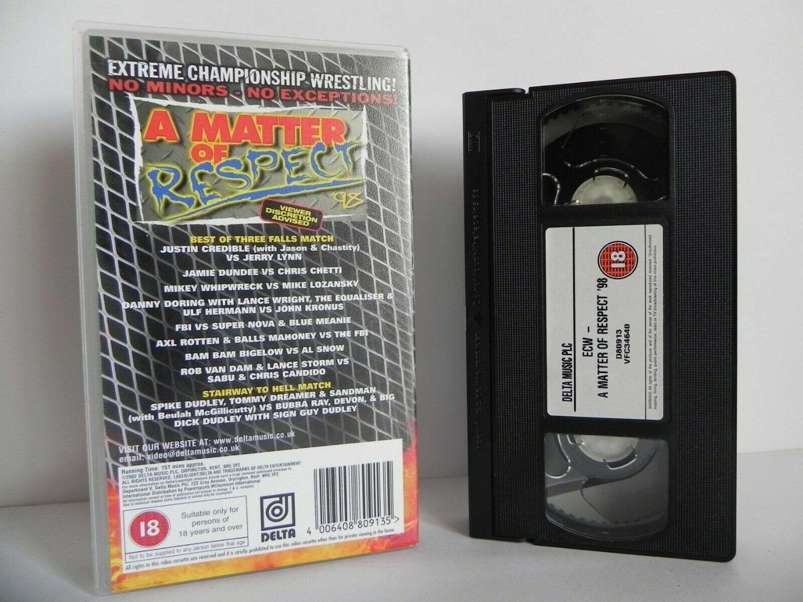 A Master Of Respect '98 - Extreme Championship Wrestling - Cert (18) - Pal VHS-