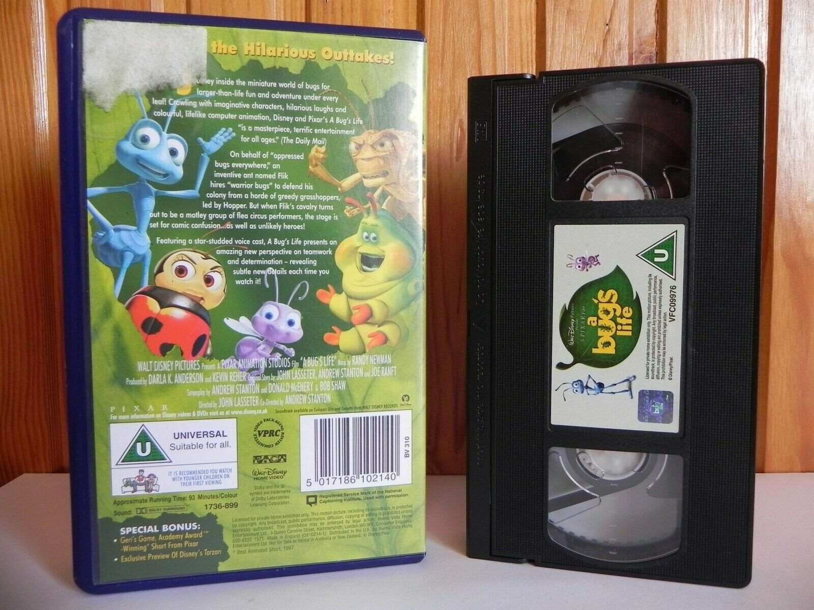 A Bugs Life - Disney PIXAR - Animated - Adventure - Fun - Children's - Pal VHS-