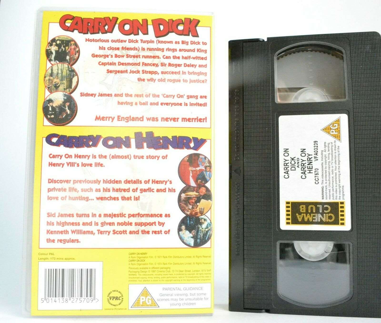 2x Carry On: Dick (1974) / Henry (1971) - Comedy - Kenneth Williams - Pal VHS-