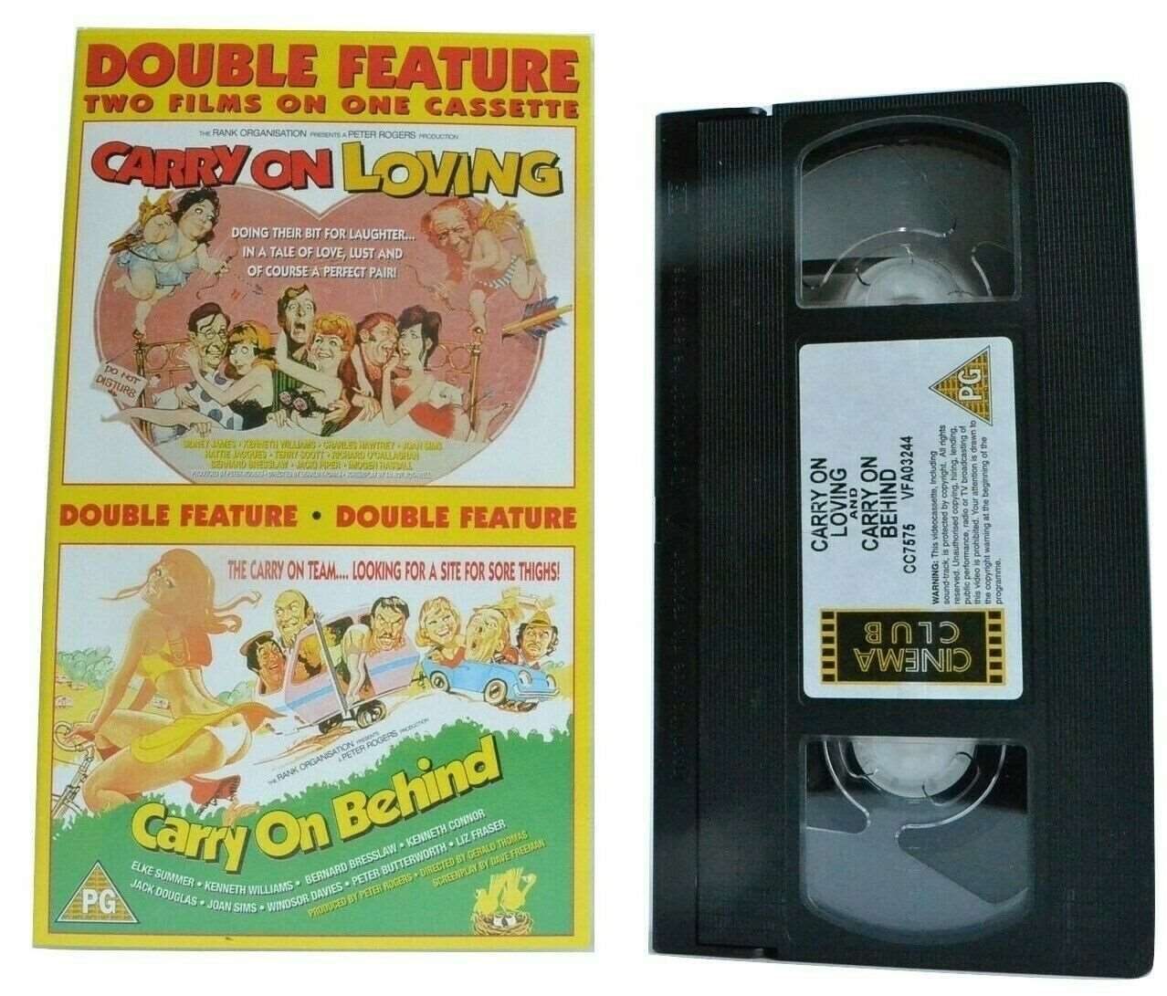 2x Carry On: Loving (1970) / Behind (1975): Comedy - Kenneth Williams - Pal VHS-