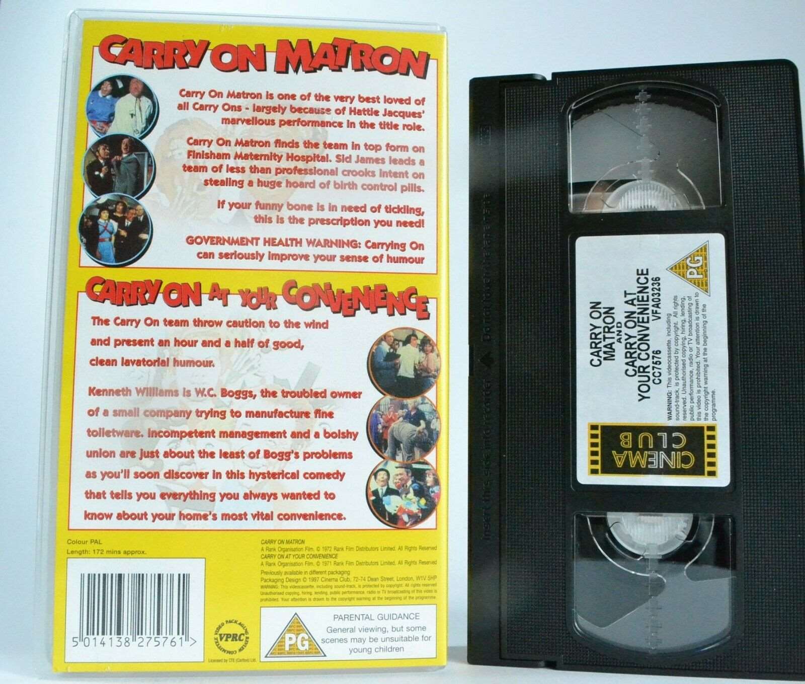 2x Carry On: Matron / At Your Convenience - Comedy - Kenneth Williams - Pal VHS-