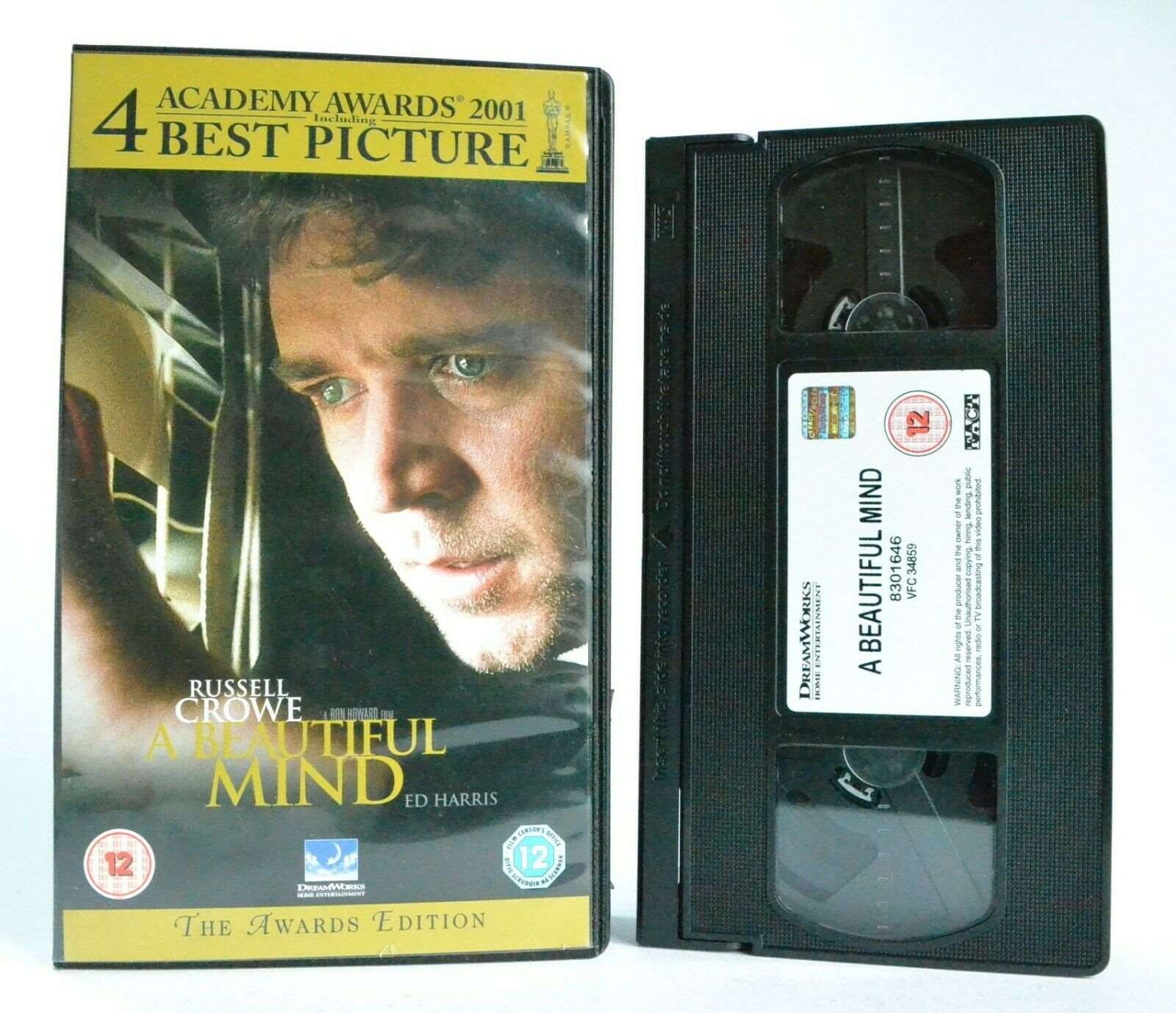 A Beautiful Mind: Awards Edition - Based On True Events - Drama - R.Crowe - VHS-