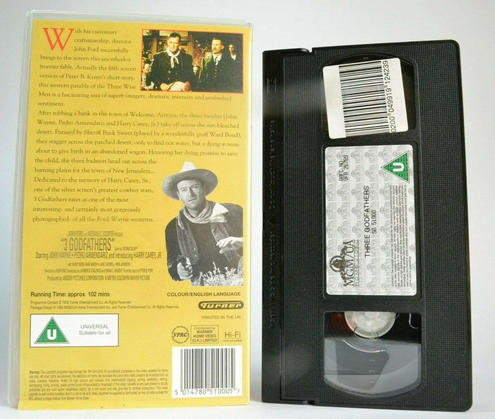 3 Godfathers (1948); [Peter B.Kynes] Western [John Wayne / Harry Caret, Jr] VHS-