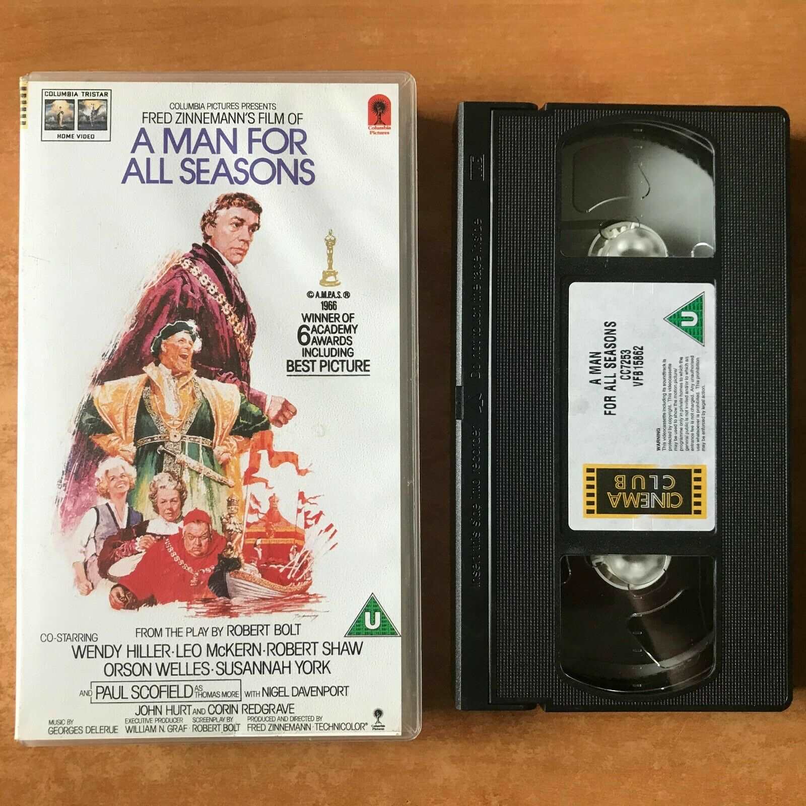 A Man For All Seasons; Biographical Drama - King Henry VIII - Robert Shaw - VHS-