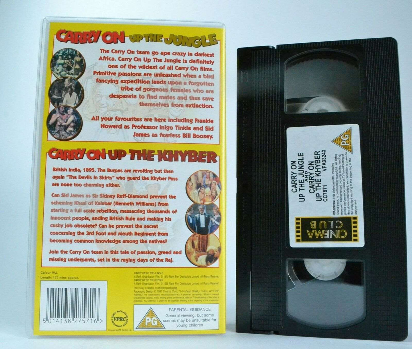 2x Carry On: Un The Jungle / Up The Khyber - Comedy [Kenneth Williams] Pal VHS-