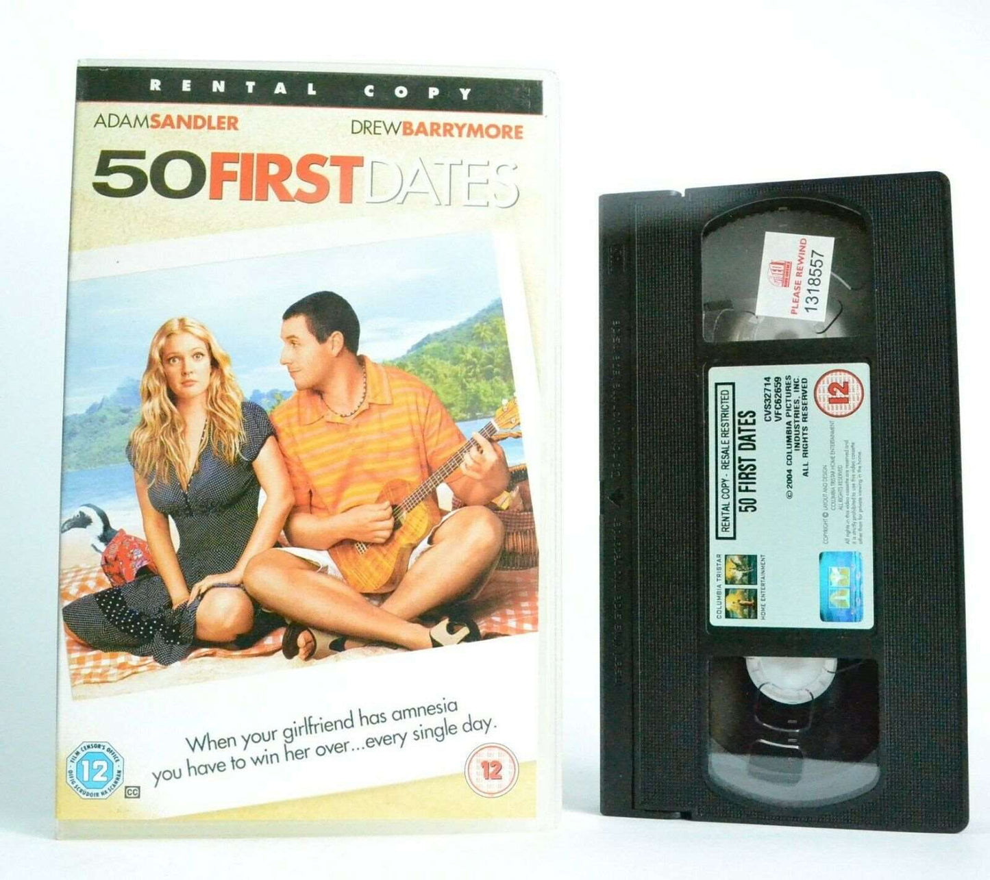 50 First Dates: A.Sandler/D.Barrymore - Romantic Comedy (2004) - Large Box - VHS-