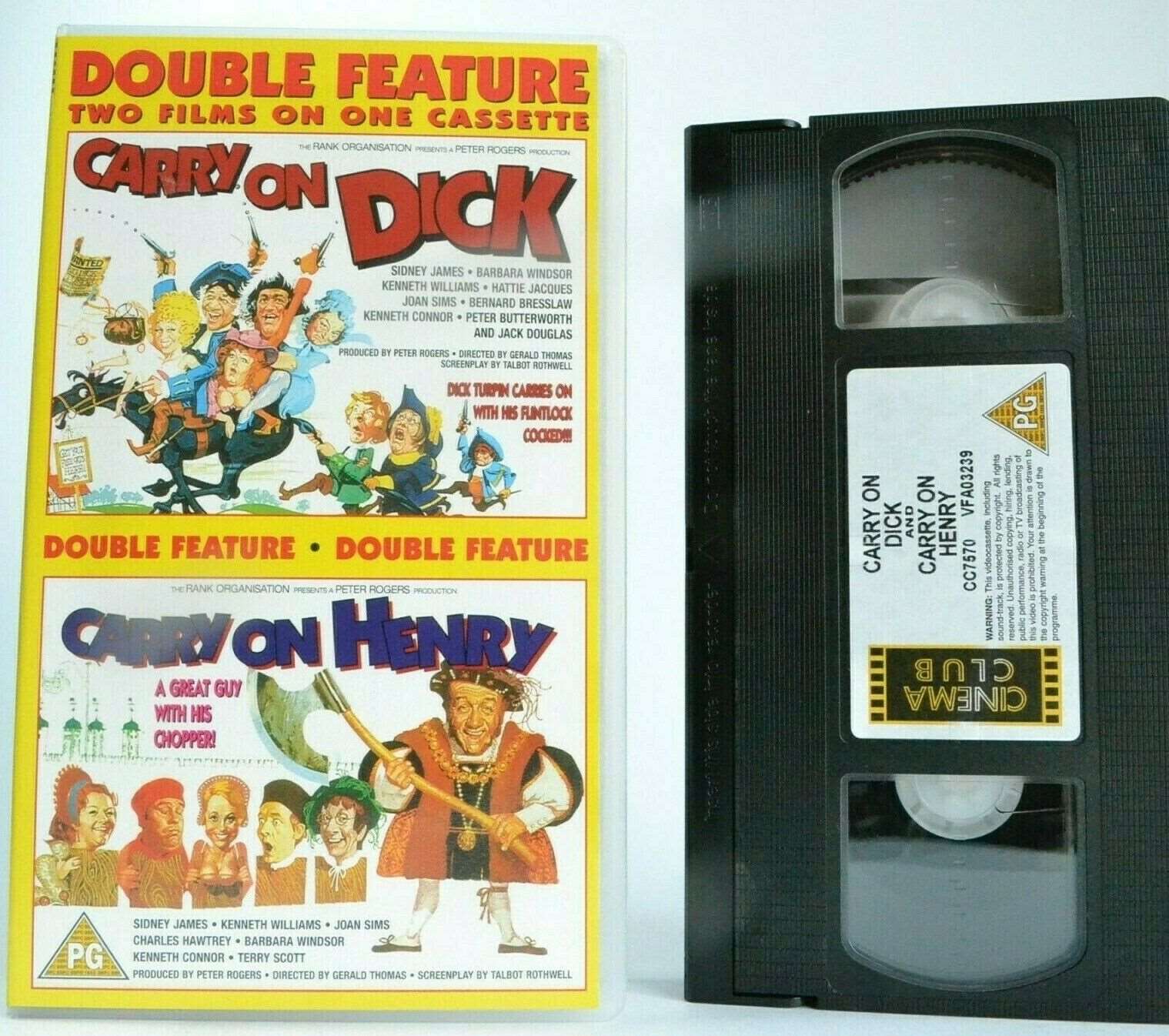 2x Carry On: Dick (1974) / Henry (1971) - Comedy - Kenneth Williams - Pal VHS-
