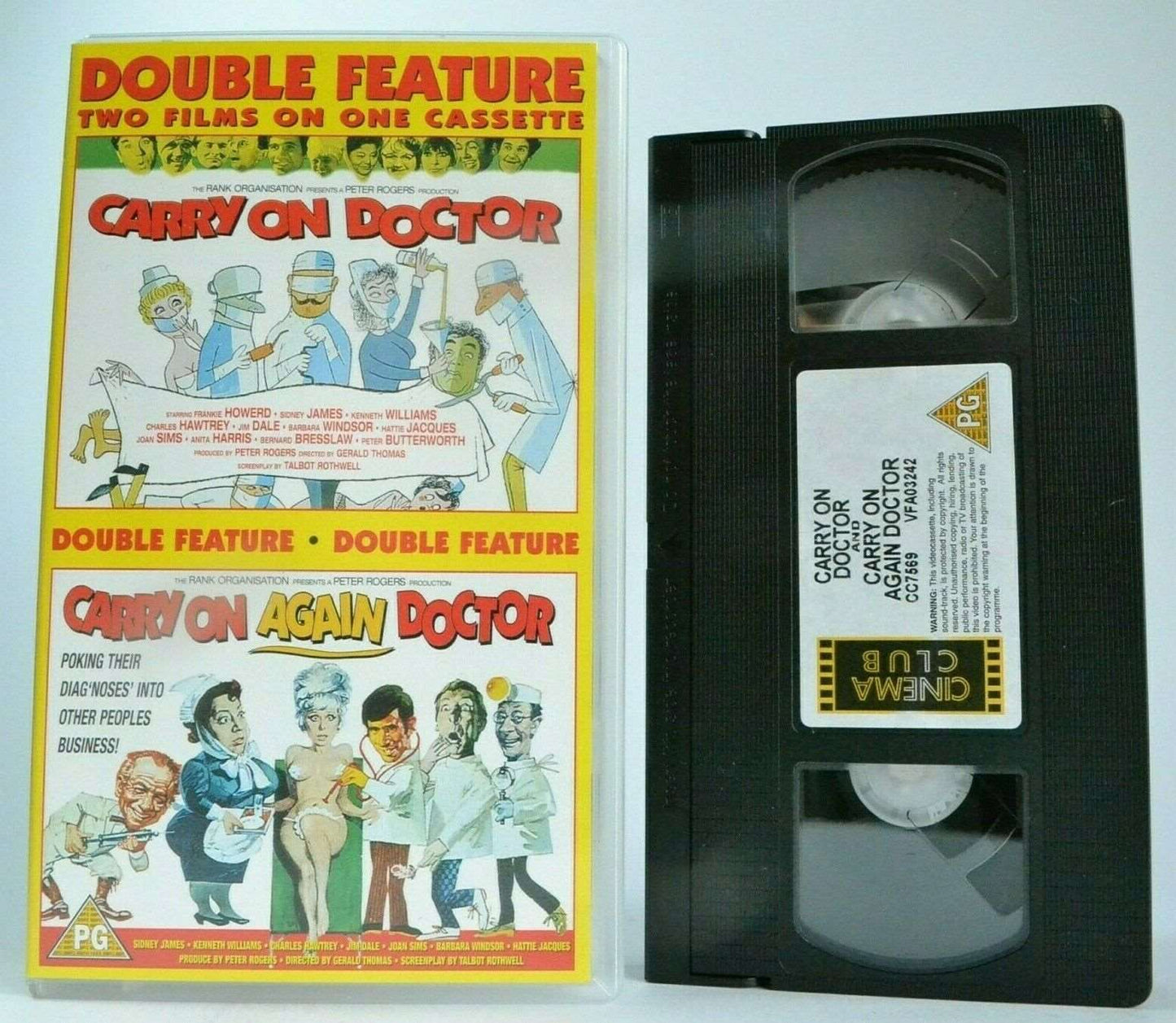 2x Carry On: Doctor (1967) / Again Doctor (1969) - Comedy - Joan Sims - Pal VHS-
