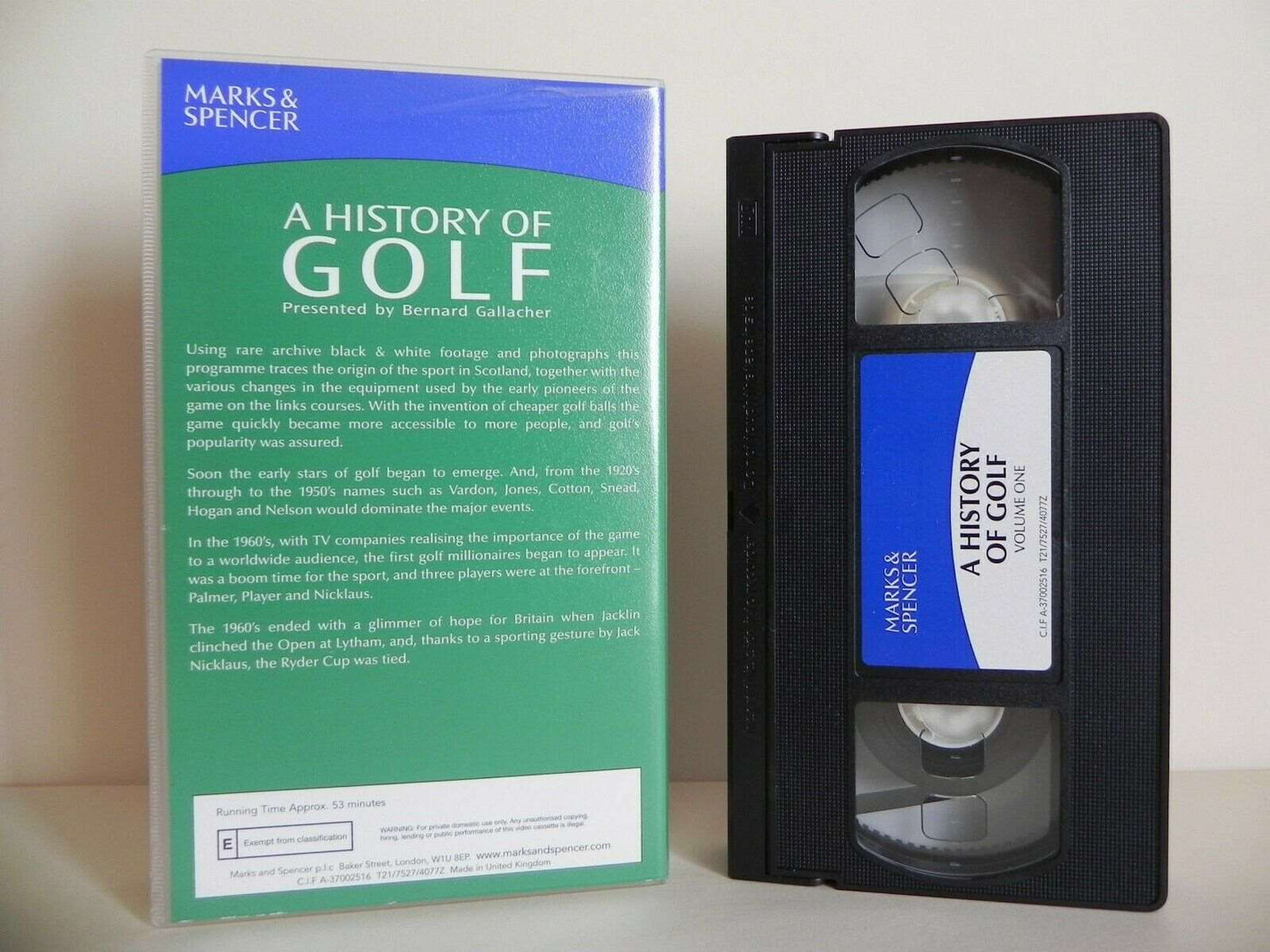 A History Of Golf: Volume One - Marks & Spencer - Bernard Gallacher - Pal VHS-