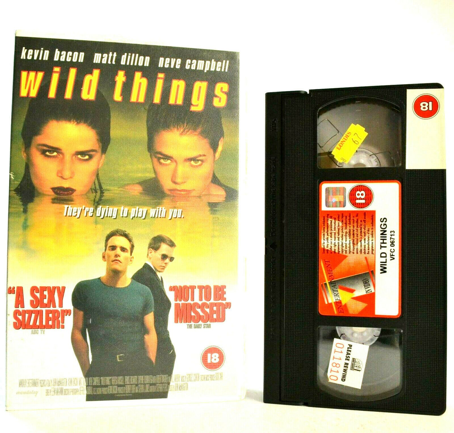 Wild Things: Erotic Thriller (1998) - Large Box - M.Dillon/N.Campbell - Pal VHS-