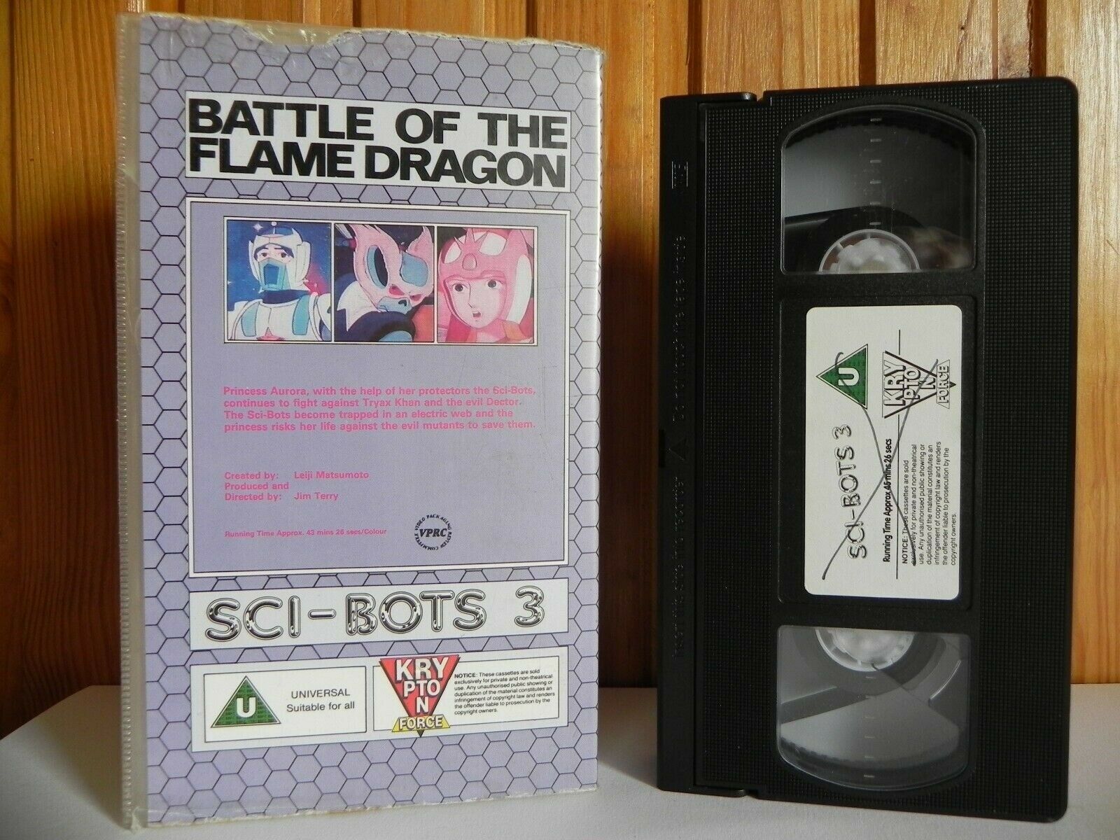 Battle Of The Flame Dragon - Sci-Robots 3 - Web Of Defeat - Animated - Pal VHS-