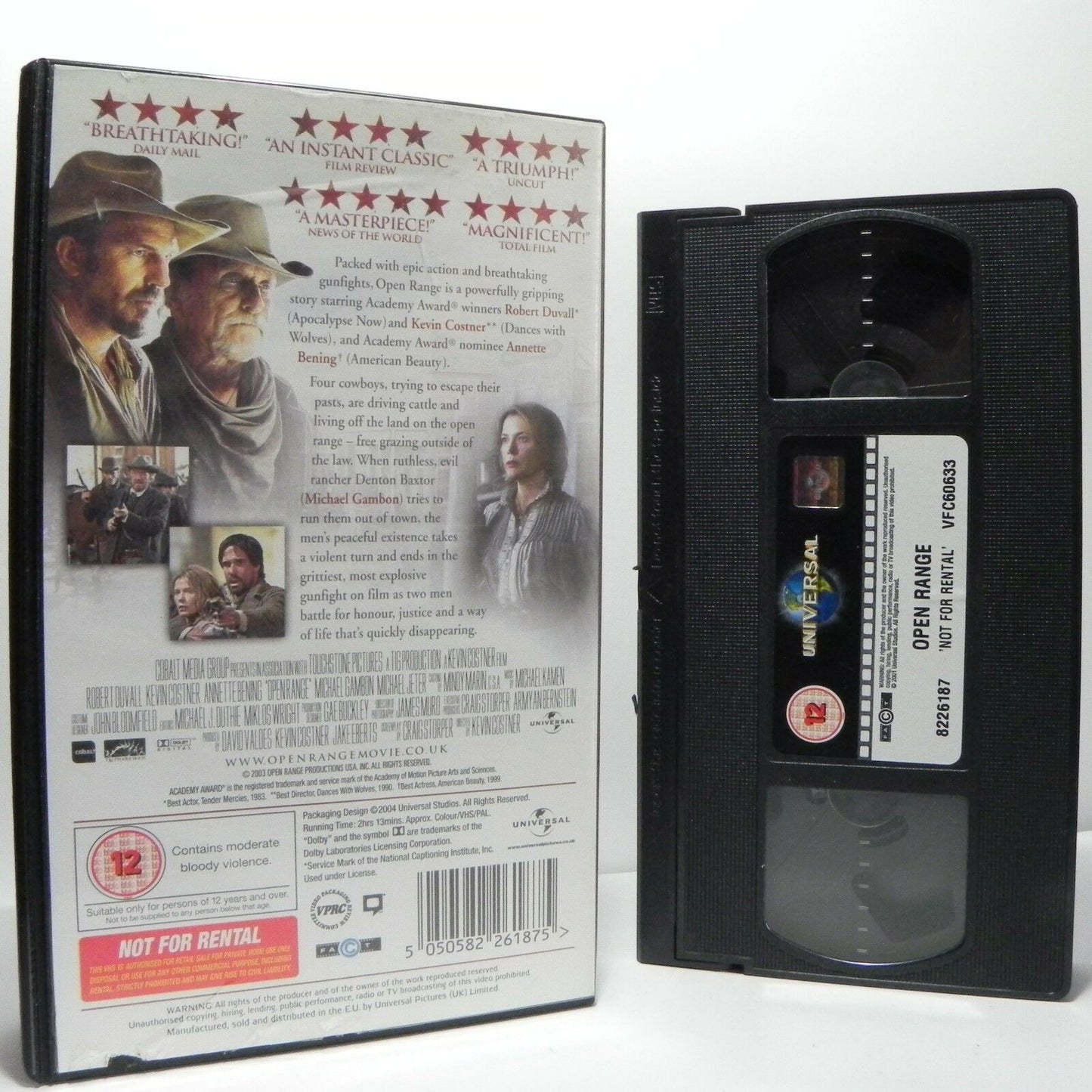 Open Range: By K.Costner - Western (2003) - Robert Duvall/Annette Bening - VHS-