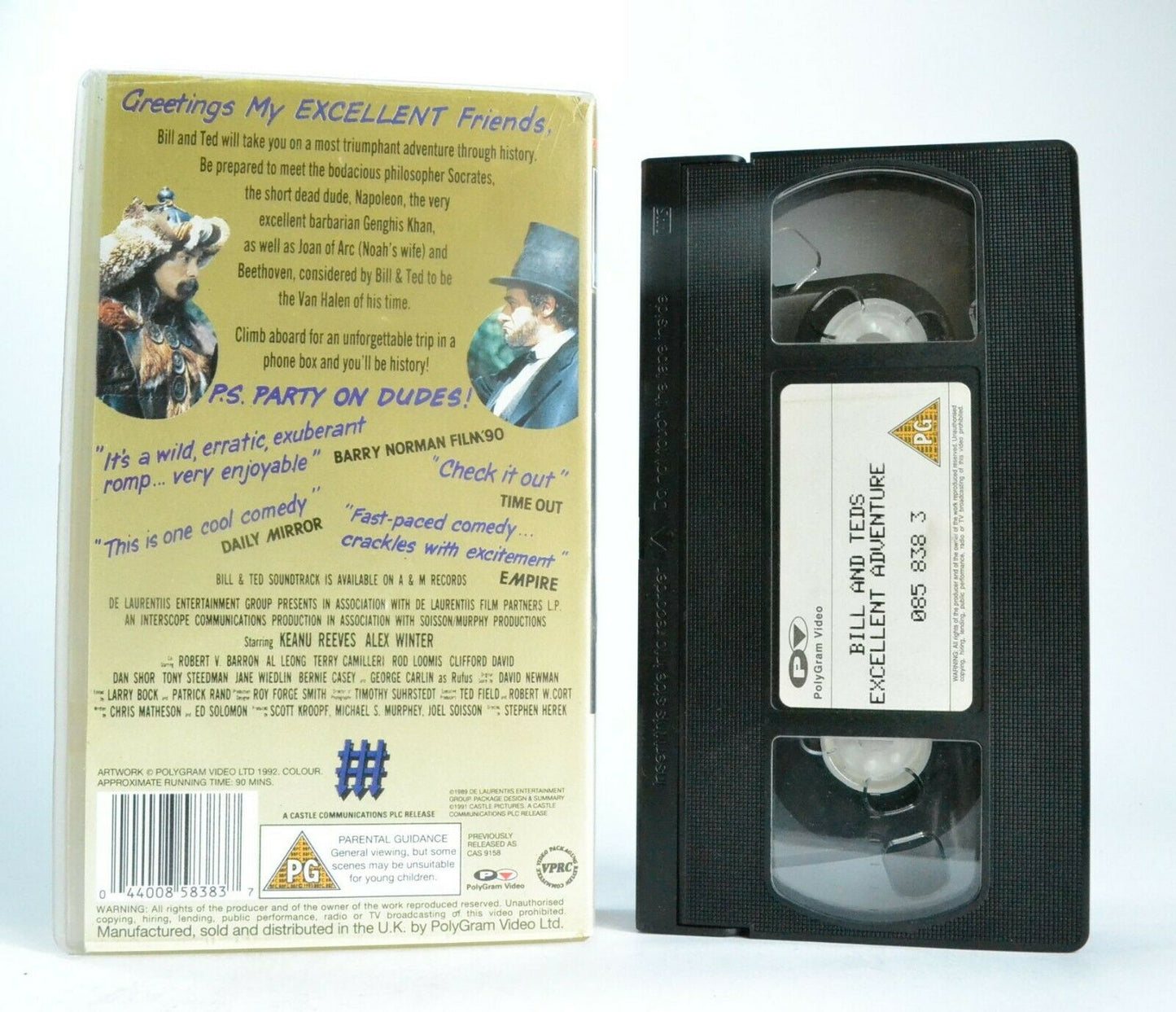 Bill And Ted's Excellent Adventure: K.Reeves/A.Winter - Time Travel Comedy - VHS-