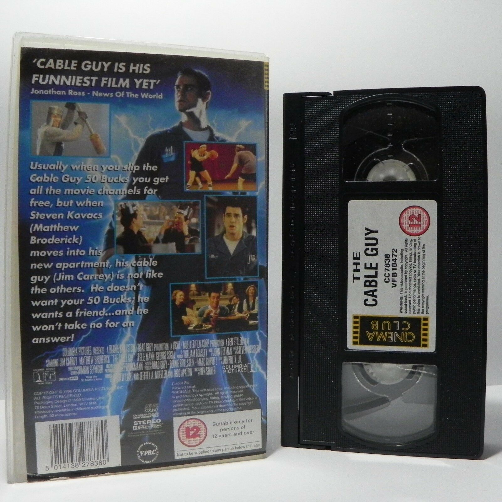 The Cable Guy: (1996) Comedy - J.Carrey/M.Broderick - Ben Stiller Film - Pal VHS-
