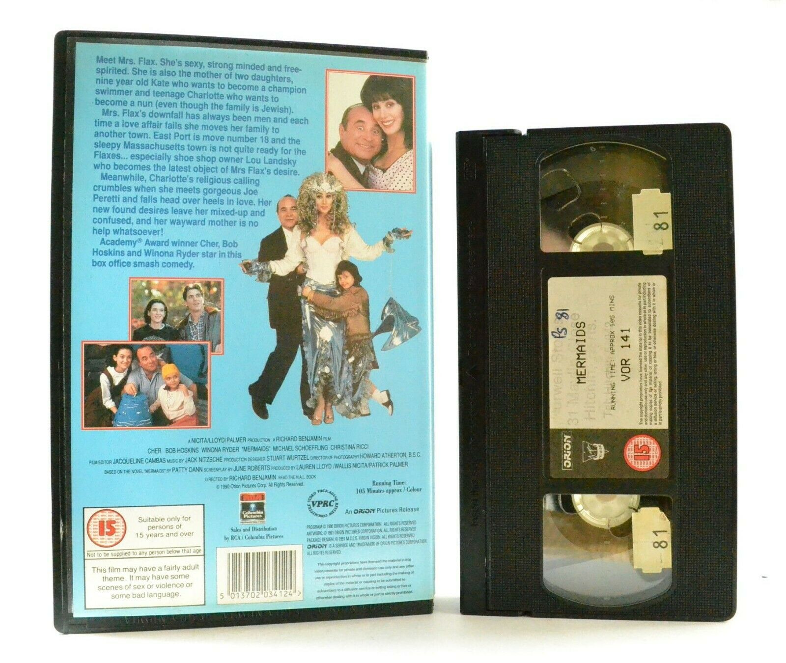 Mermaids: Orion (1990) Large Box - Comedy - Cher/Bob Hoskins/Winona Ryder - VHS-