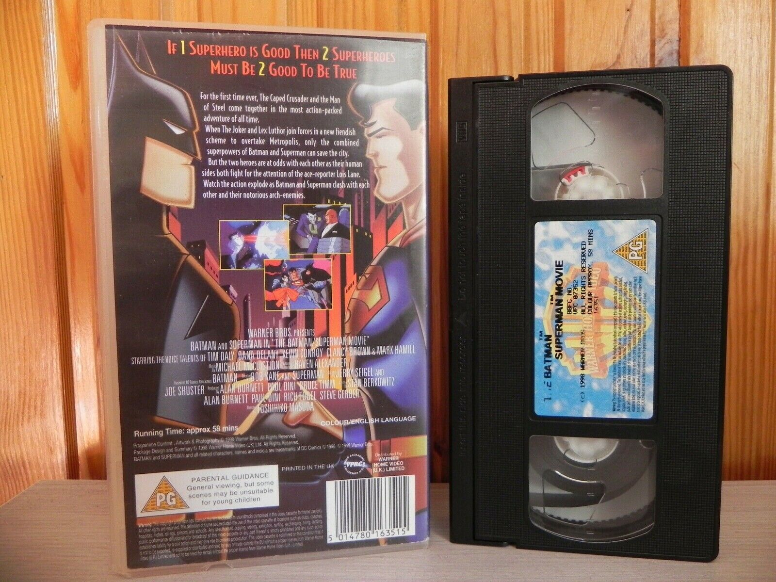 The Batman & Superman Movie - Cartoon Edition - Children's Video - 58 Mins - VHS-