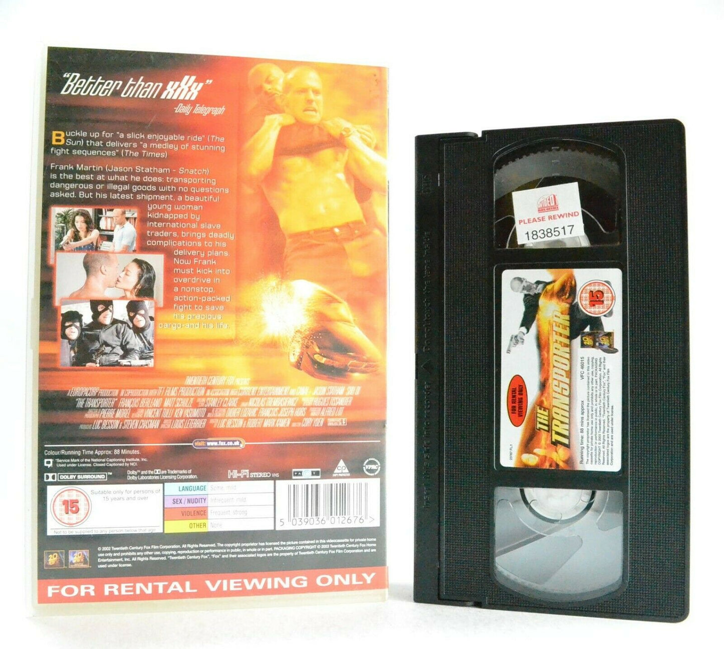 The Transporter: A C.Yuen Film (2002) - Action - Large Box - J.Statham - Pal VHS-