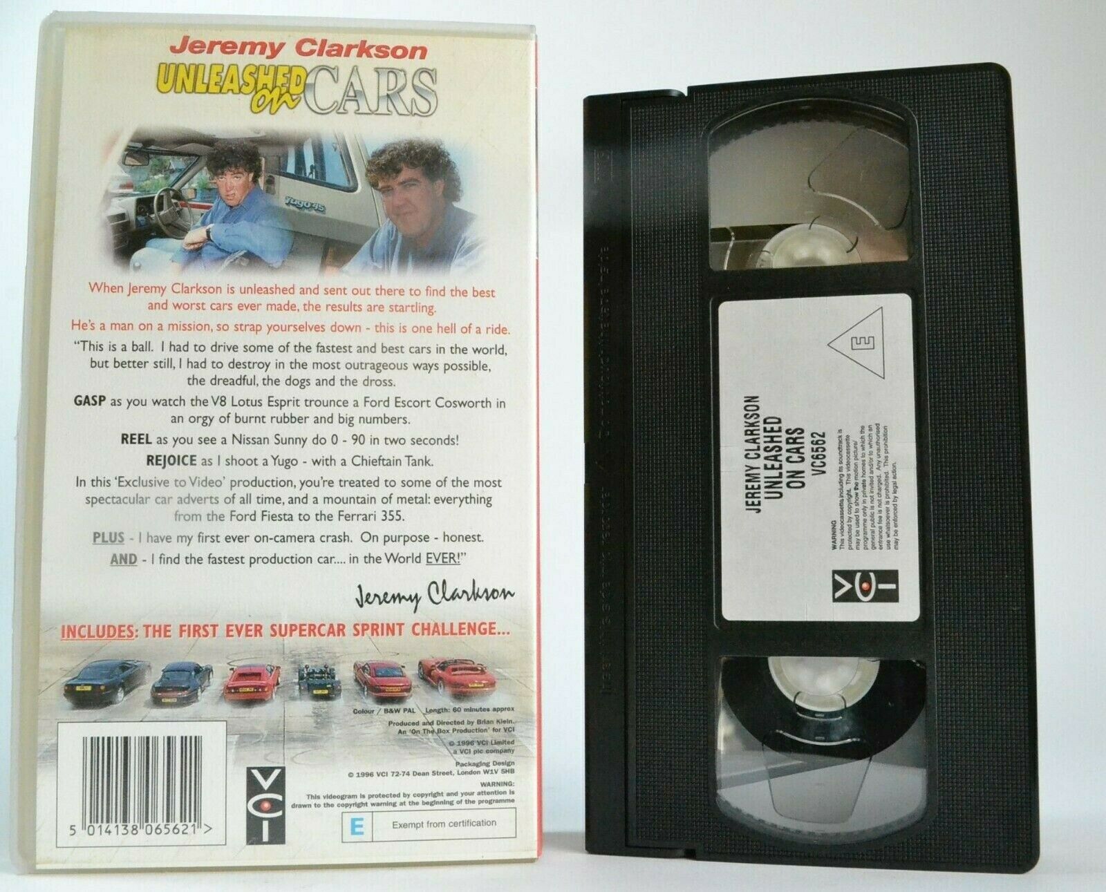 Unleashed On Cars-<Jeremy Clarkson>-Motorsports - Nissan - Ferrari - Ford - VHS-