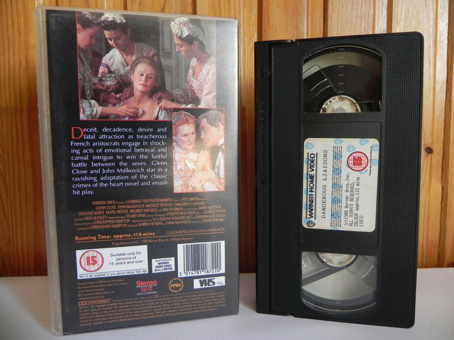 Dangerous Liaisons - Warner Home - Drama - Glenn Close - John Malkovich - VHS-