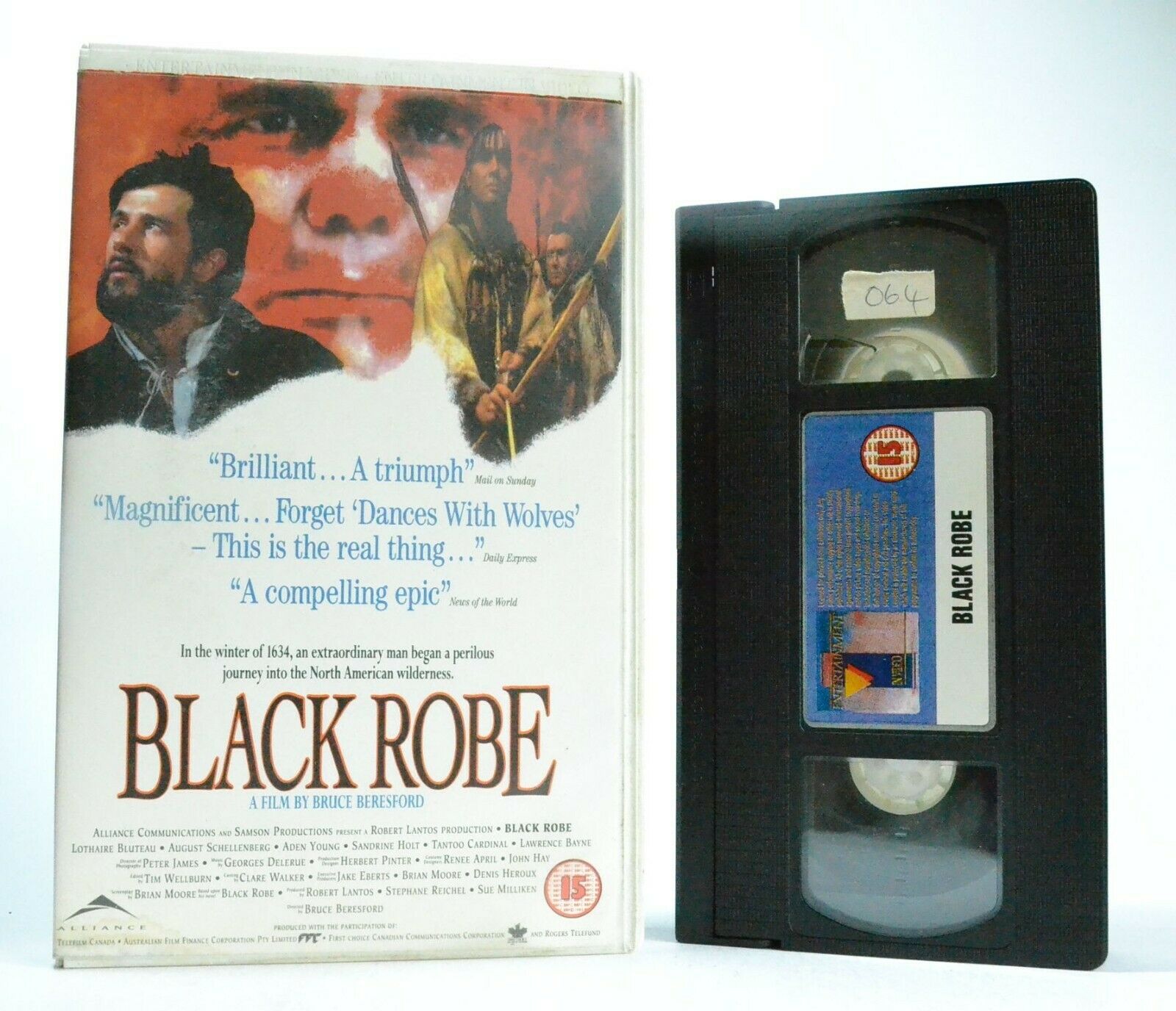 Black Robe (1991) - Based On Brian Moore Novel - Biographical Drama - Pal VHS-
