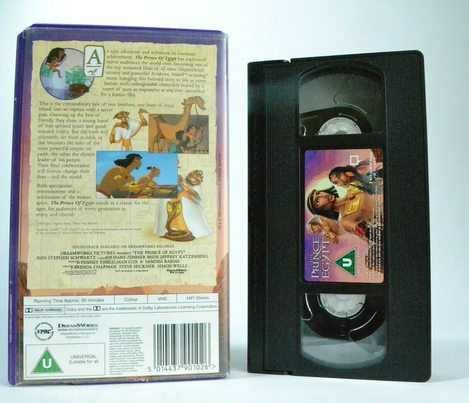 The Prince Of Egypt: (1998) DreamWorks - Animated Musical Drama - Kids - VHS-