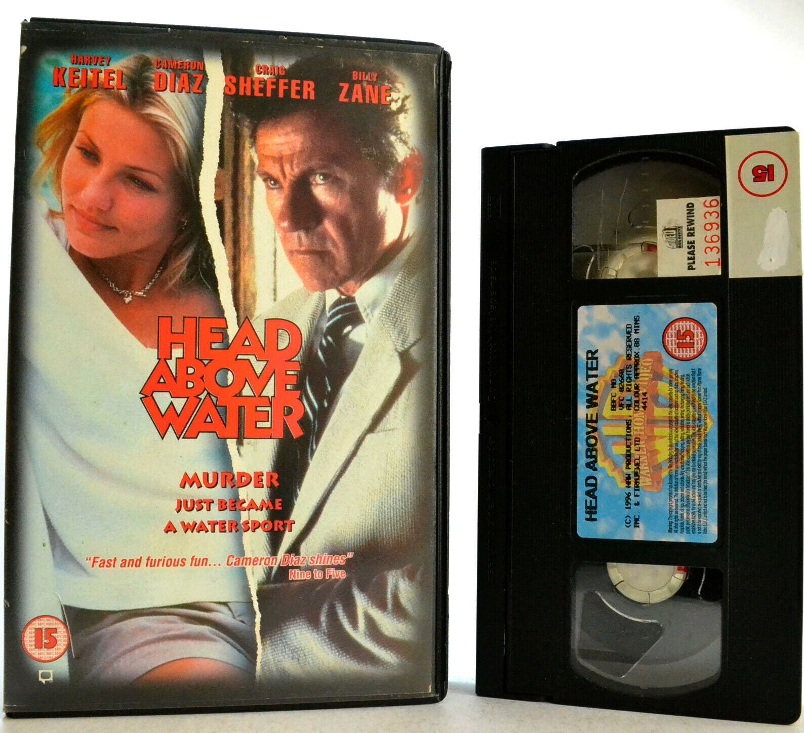 Head Above Water: H.Keitel/C.Diaz - Comedy Thriller (1996) - Large Box - Pal VHS-